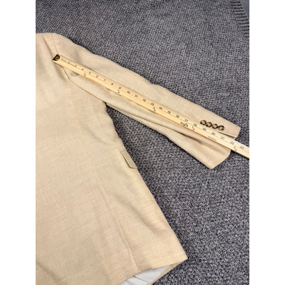 Jos. A. Bank Sport Coat 44 RG Beige Linen Wool Blend Two Button Blazer spring - Picture 8 of 16